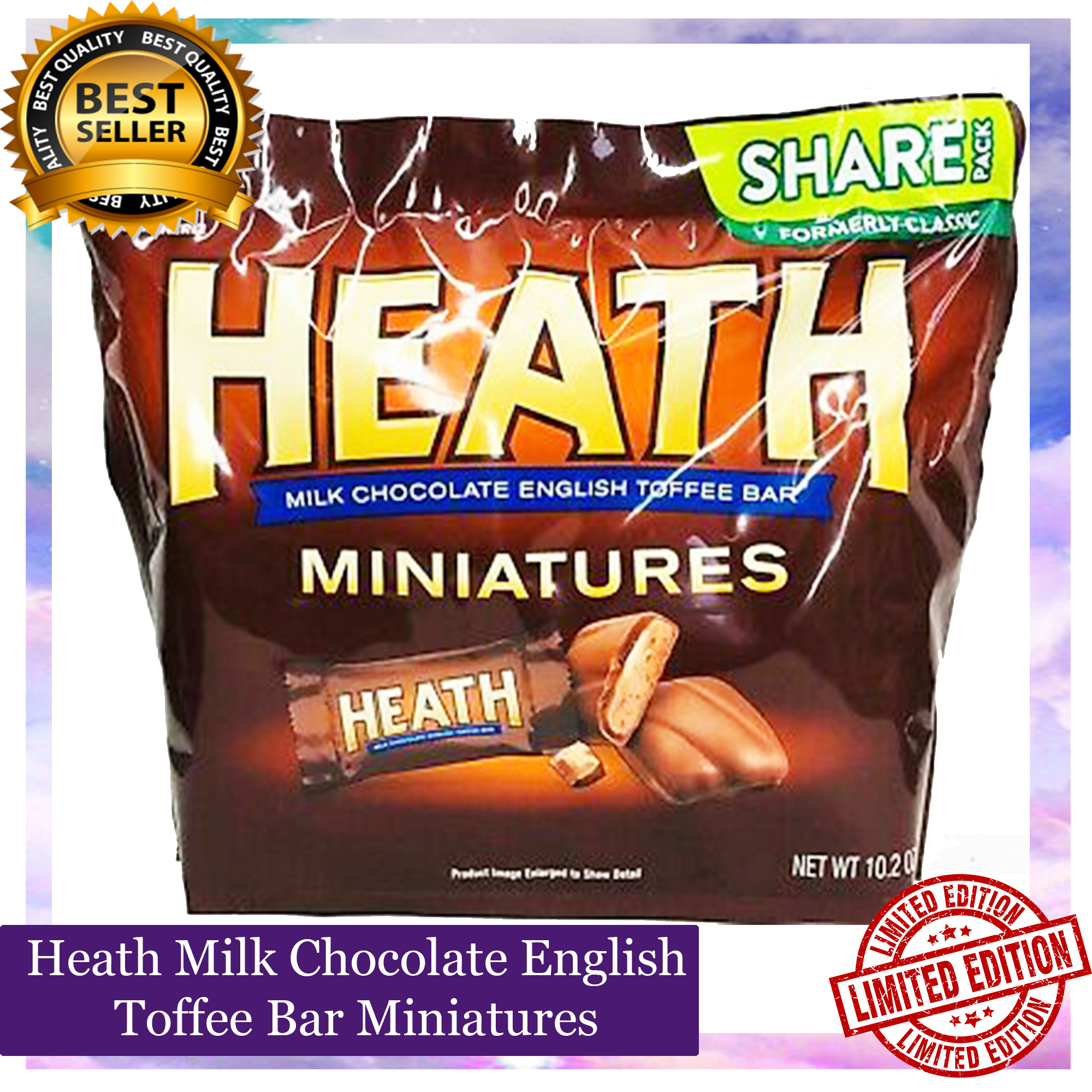 Heath Milk Chocolate English Toffee Bar Miniatures Share Pack 10.2oz