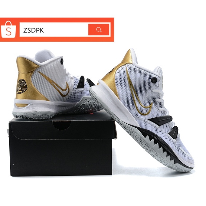 100 Original Nike Kyrie Irving 7 White, black and gold Sports