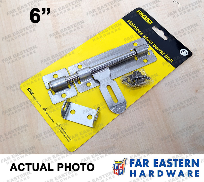 RIGID Stainless Steel Door Lock Barrel Bolt w/ Hasp 4" 6" Lazada PH