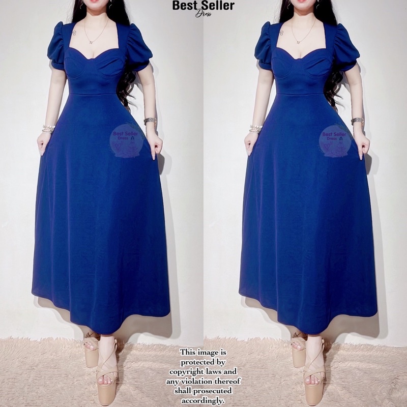 BEST SELLER LADY REGULARPLUSSIZE PUFF SLEEVES CORSET DRESS (BEST SELLER
