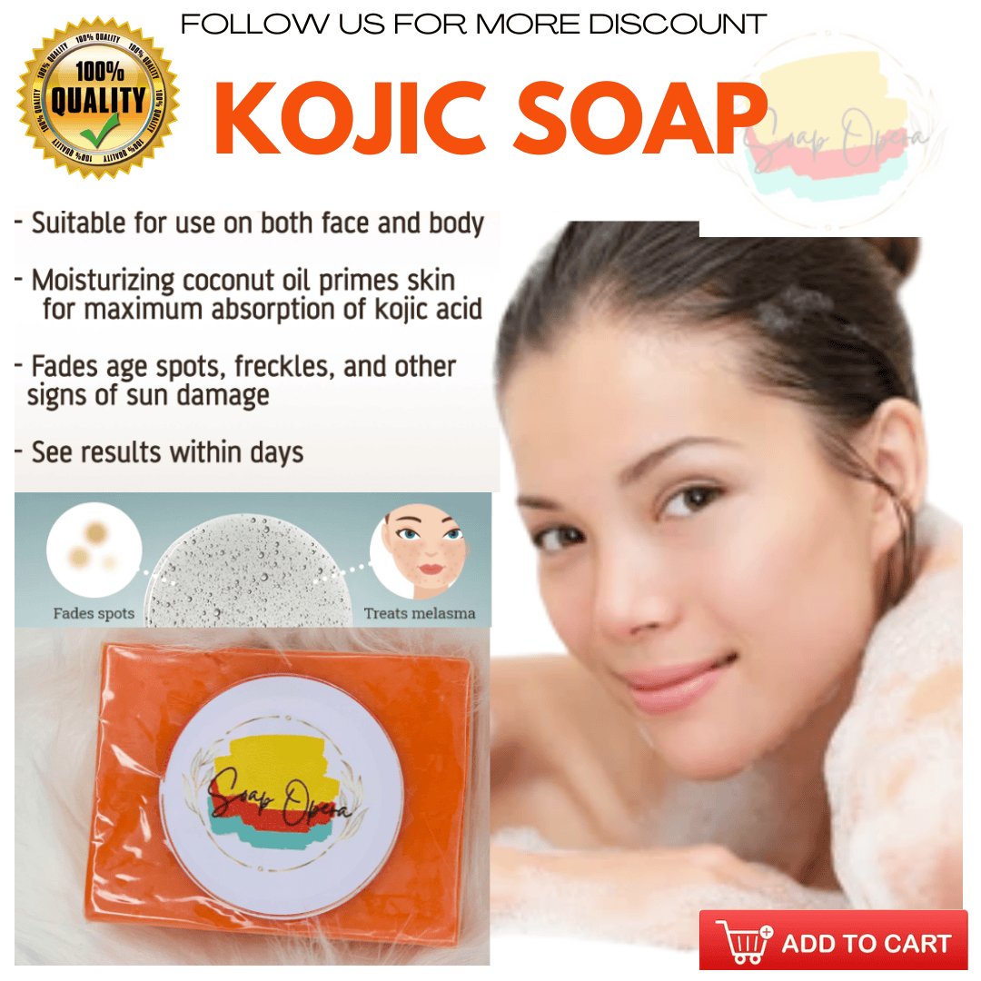 NATURAL KOJIC SOAP NATURAL FACIAL WASH AND BODY USE PEEL OFF OLD DEAD SKIN CELLS Kojic Acid Soap