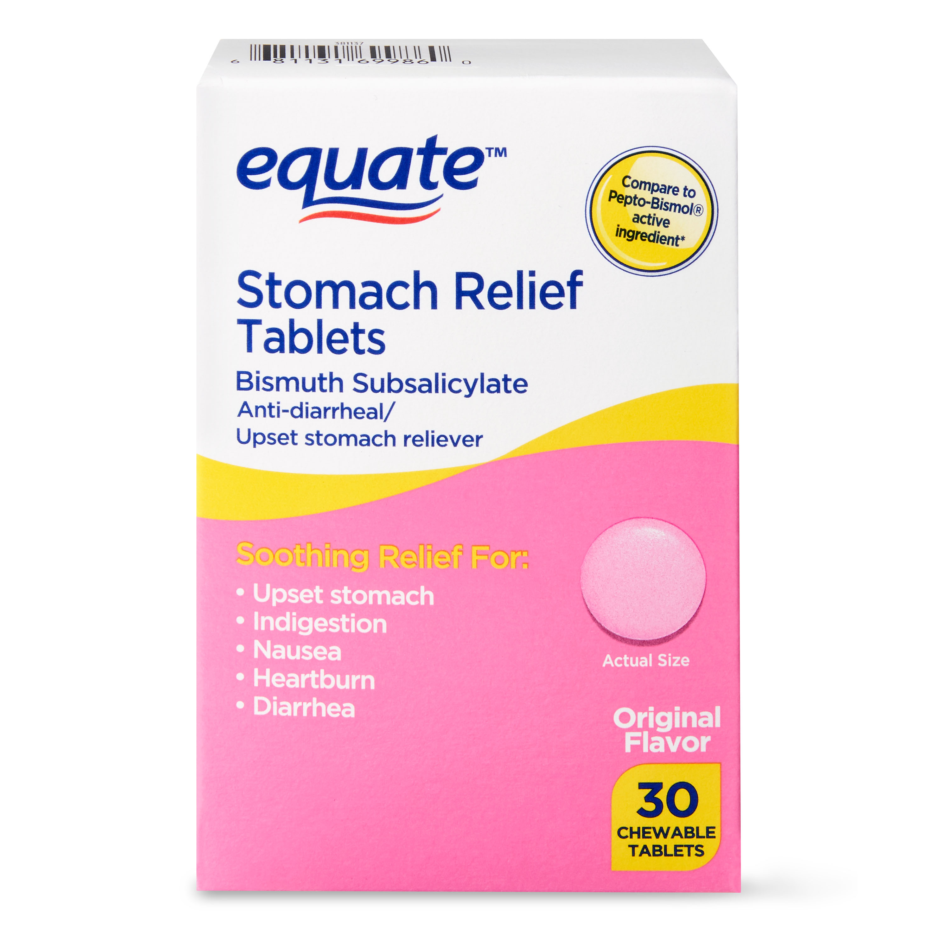Equate Stomach Relief Chewable Tablets, 262 mg, 30 Count Lazada PH