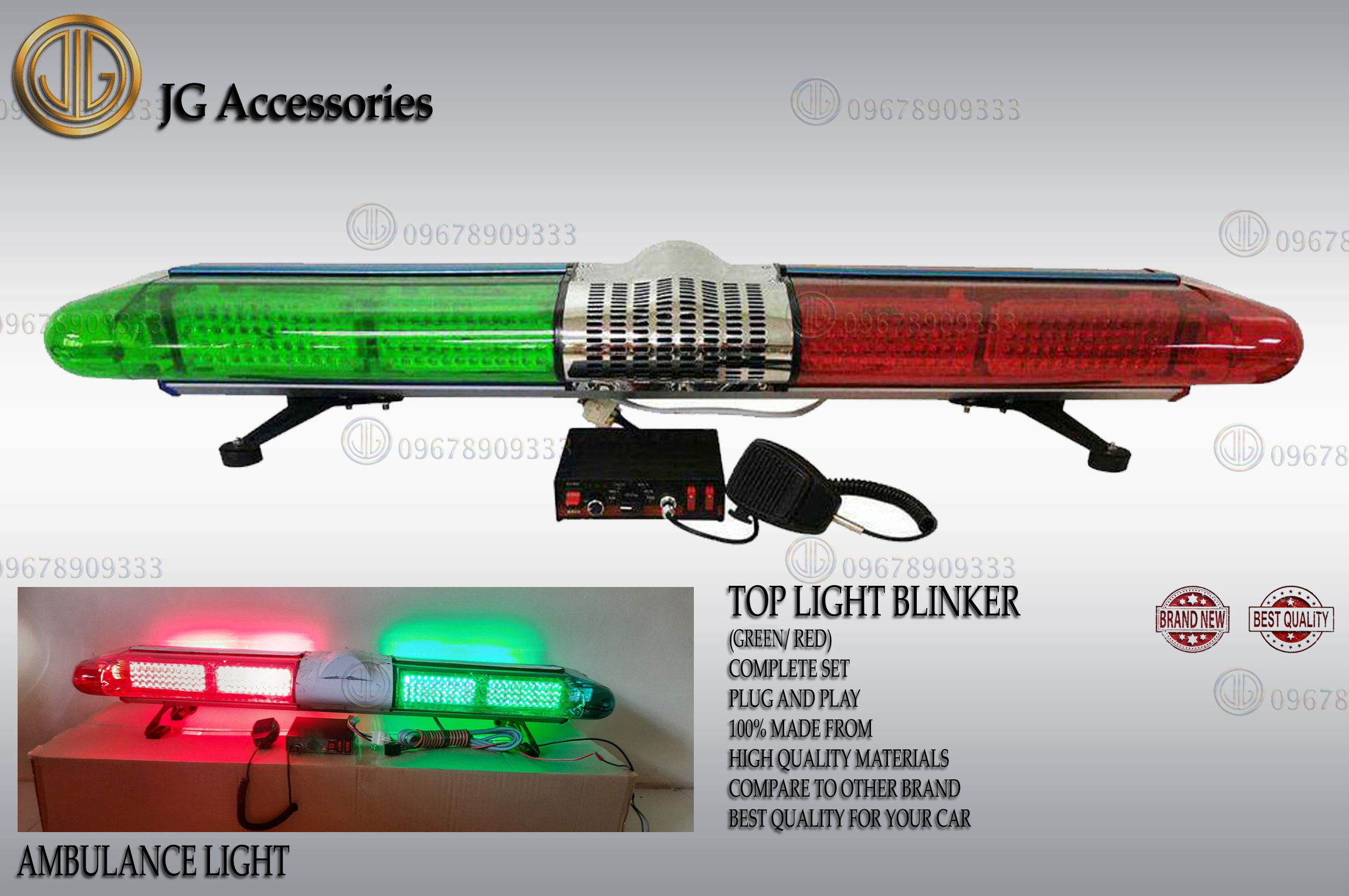 AMBULANCE BLINKER LED LIGHT WITH SIREN AND MICROPHONE / AMBULANCE TOP