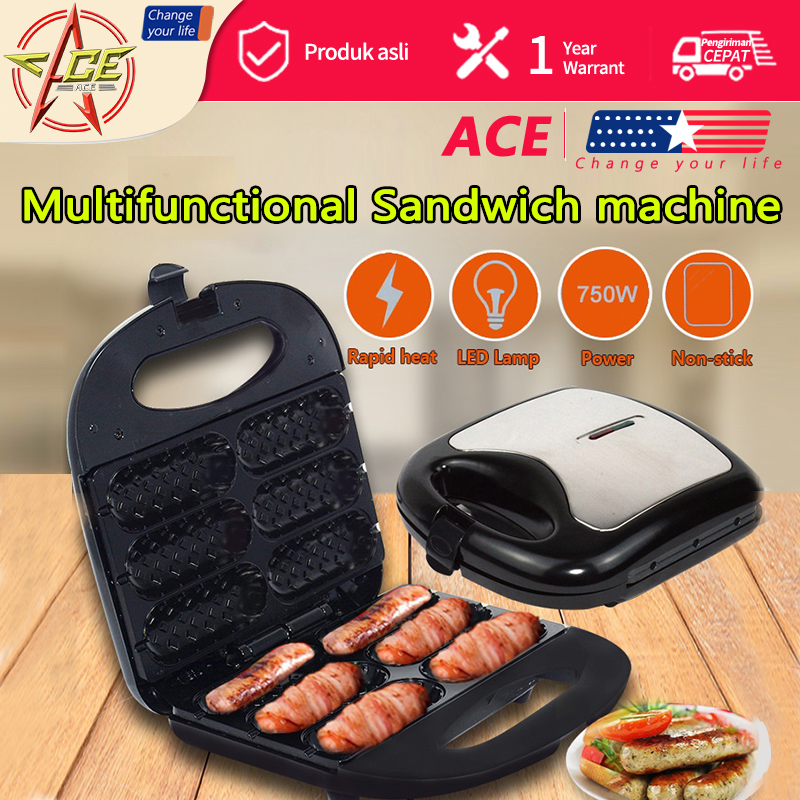 ACE 750W Electric Waffle Maker 220v/60Hz Household Electric Hot Dog