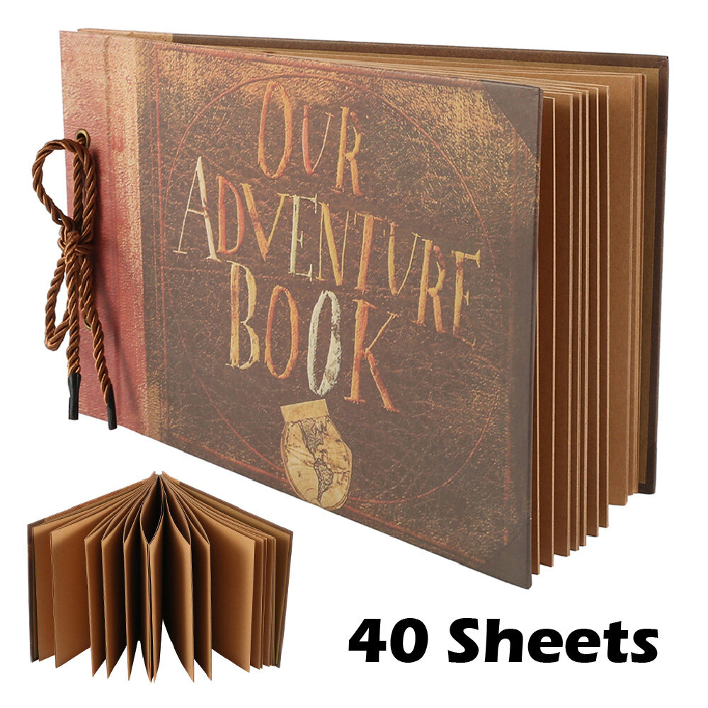 Handmade DIY Album Paste Vintage Tether Album Our Adventure Book Up