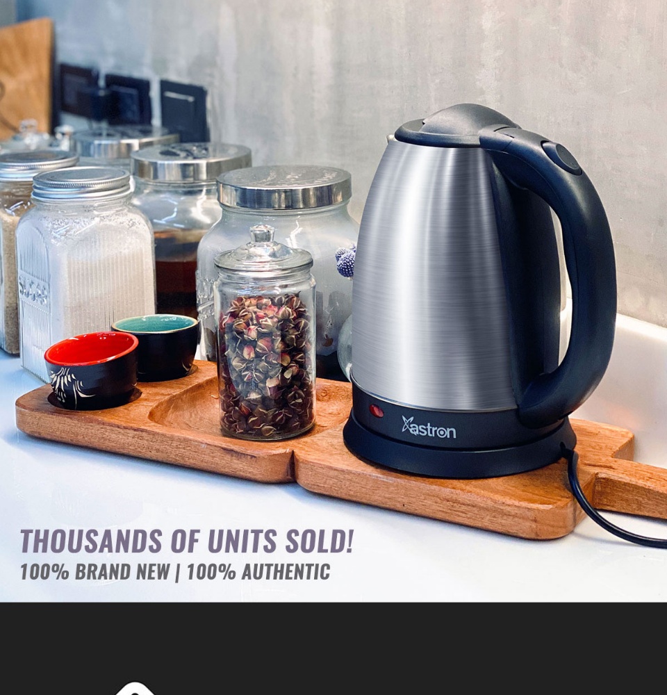 Astron 1.8L Electric Kettle/Espresso Pot (Silver) — Astron Appliances PH