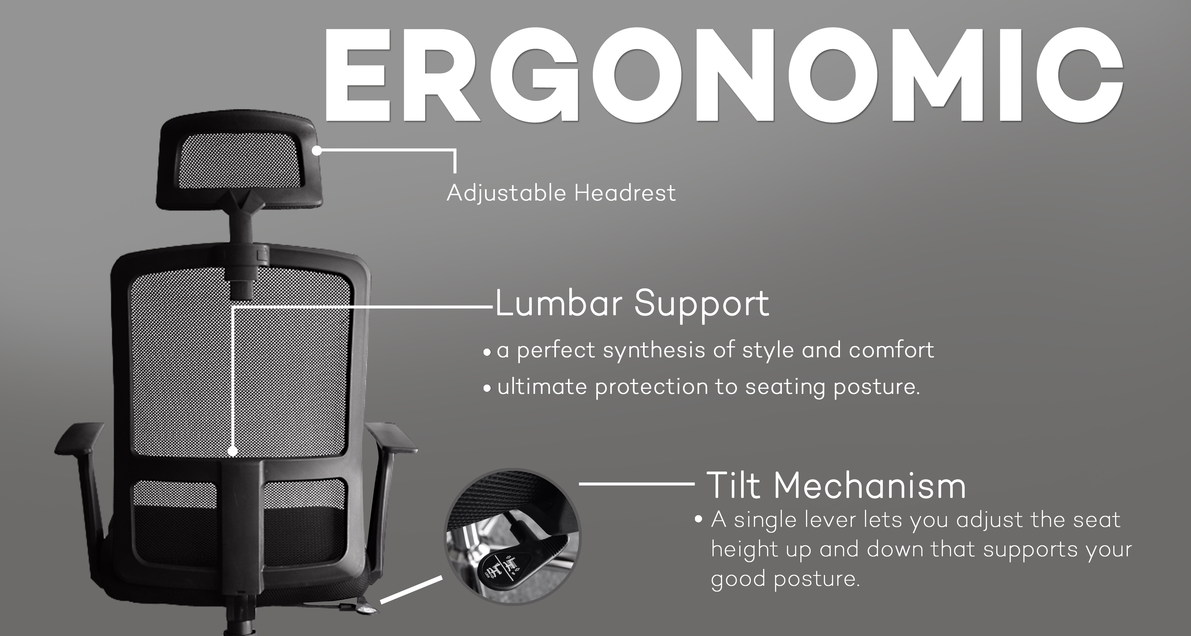 Ergodynamic EHCP15 High Back Tilting Mesh Office Chair Cost U Less