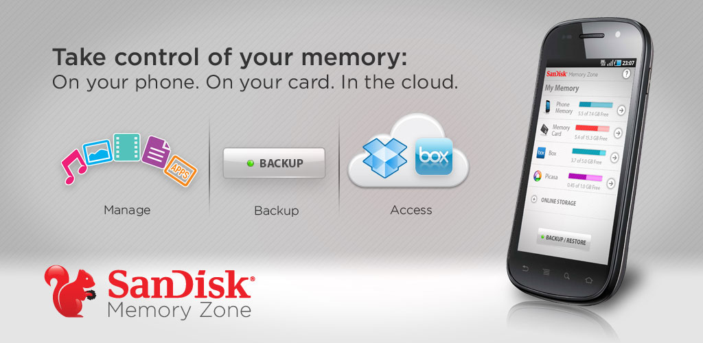 SanDisk Memory Zone Now Available In The Android Market Back Up SD