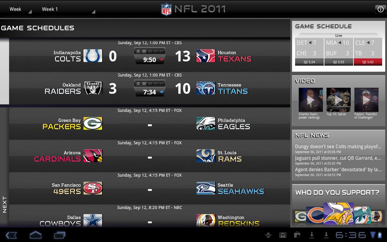 Just in Time for Thursday Night Football NFL App for Tablets Phandroid