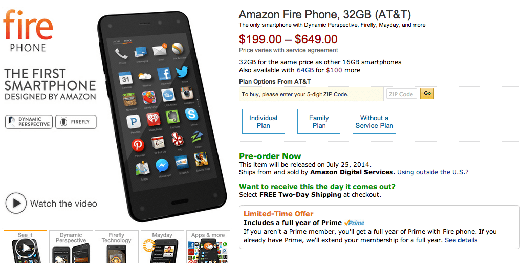 Amazon Fire Phone now available for preorder, launches on AT&T this July for 200 Phandroid