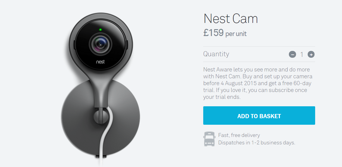 Nest Camera goes up for sale in the UK for £159 Phandroid