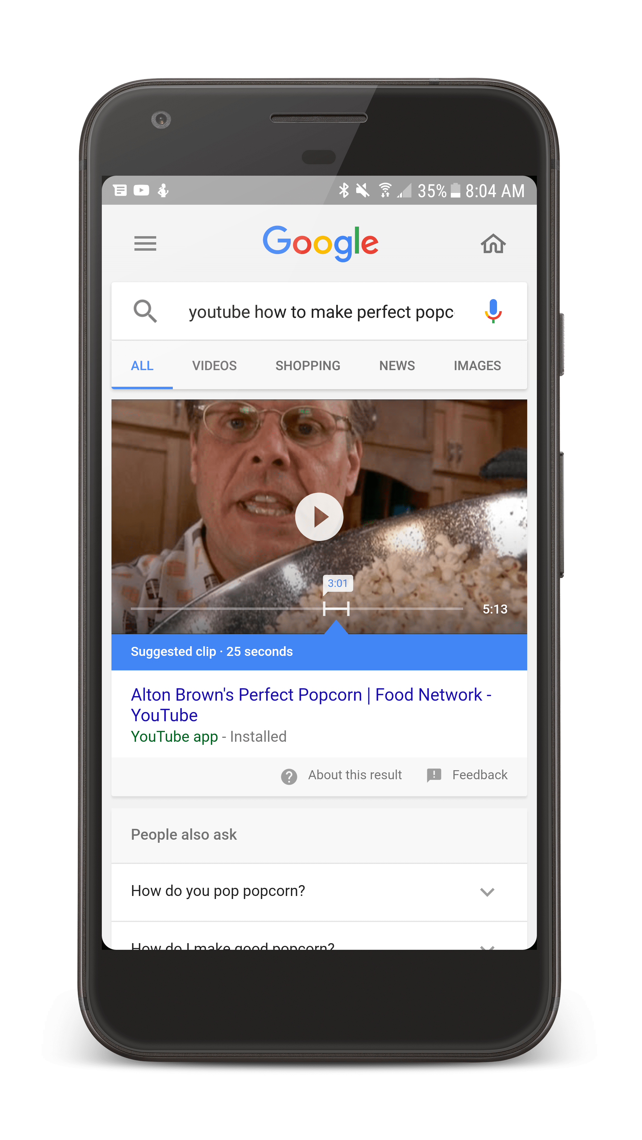Did you know Google can now return short clips within a YouTube video