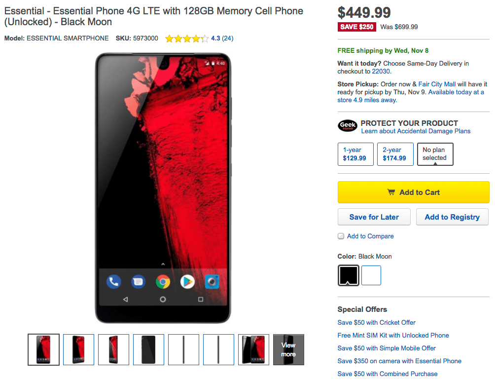 Best Buy discounts the Essential Phone to 450 and the 360 module to