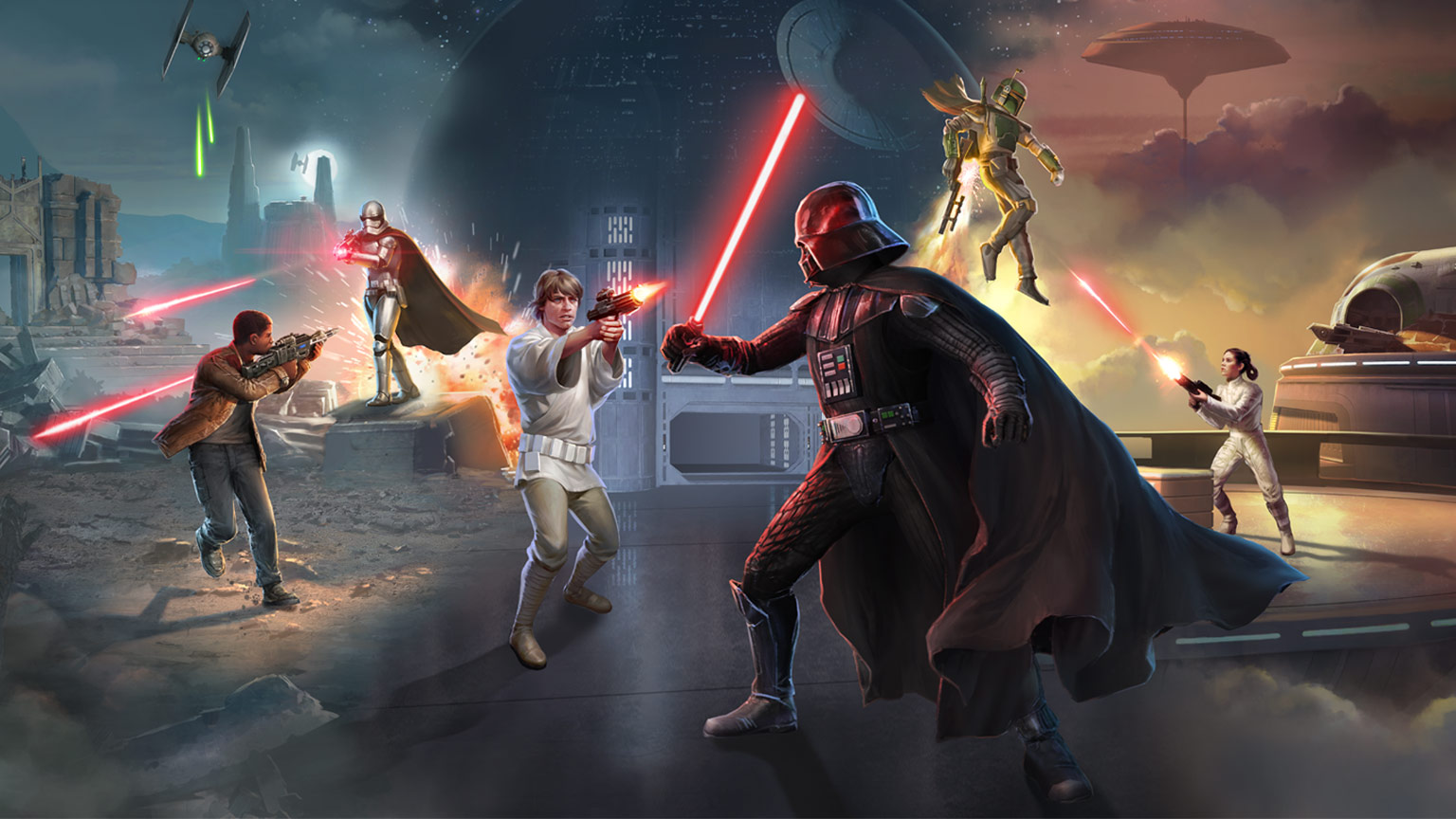 Star Wars Rivals is a 3rd person, PvP shooter for Android