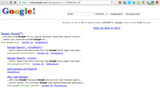 Google celebrates 15 years of Search, shows off new features and 1998
