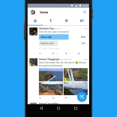 Twitter for Android brings a floating action button and
