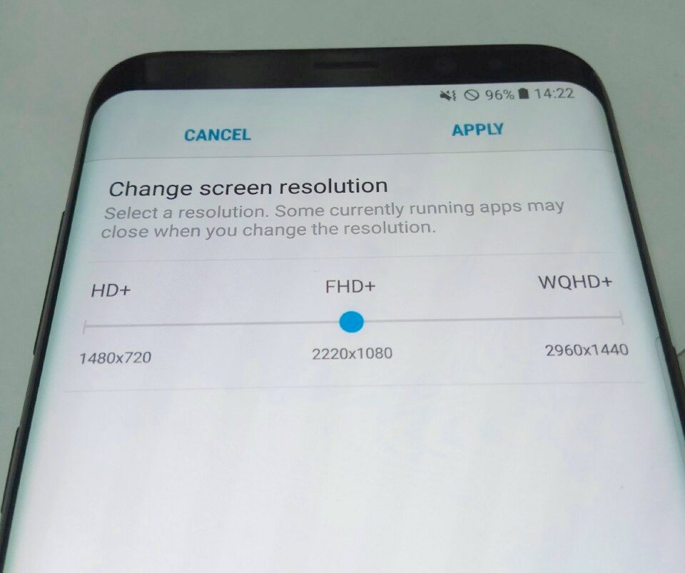 Samsung Galaxy S8 screen resolution settings leaked