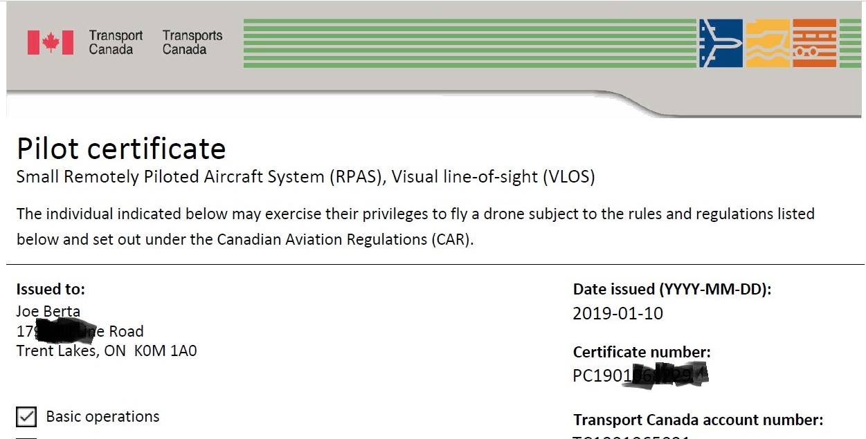 New Canadian Drone Licences DJI Phantom Drone Forum