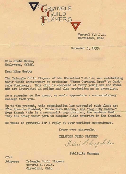 1939 Famous Actor letters