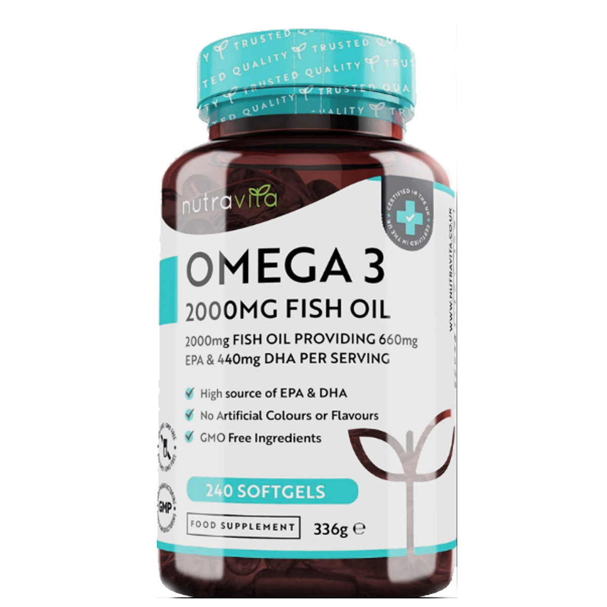 Nutravita Omega 3 Pure Fish Oil 2000mg 660mg EPA & 440mg DHA per