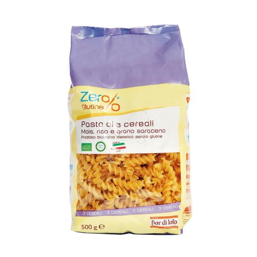 Zero Gluten Fusilli 3 Cereals Organic 500g