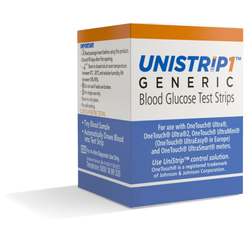 Harmonium Unistrip 1 Generic Blood Glucose Test Strips 25 Strips