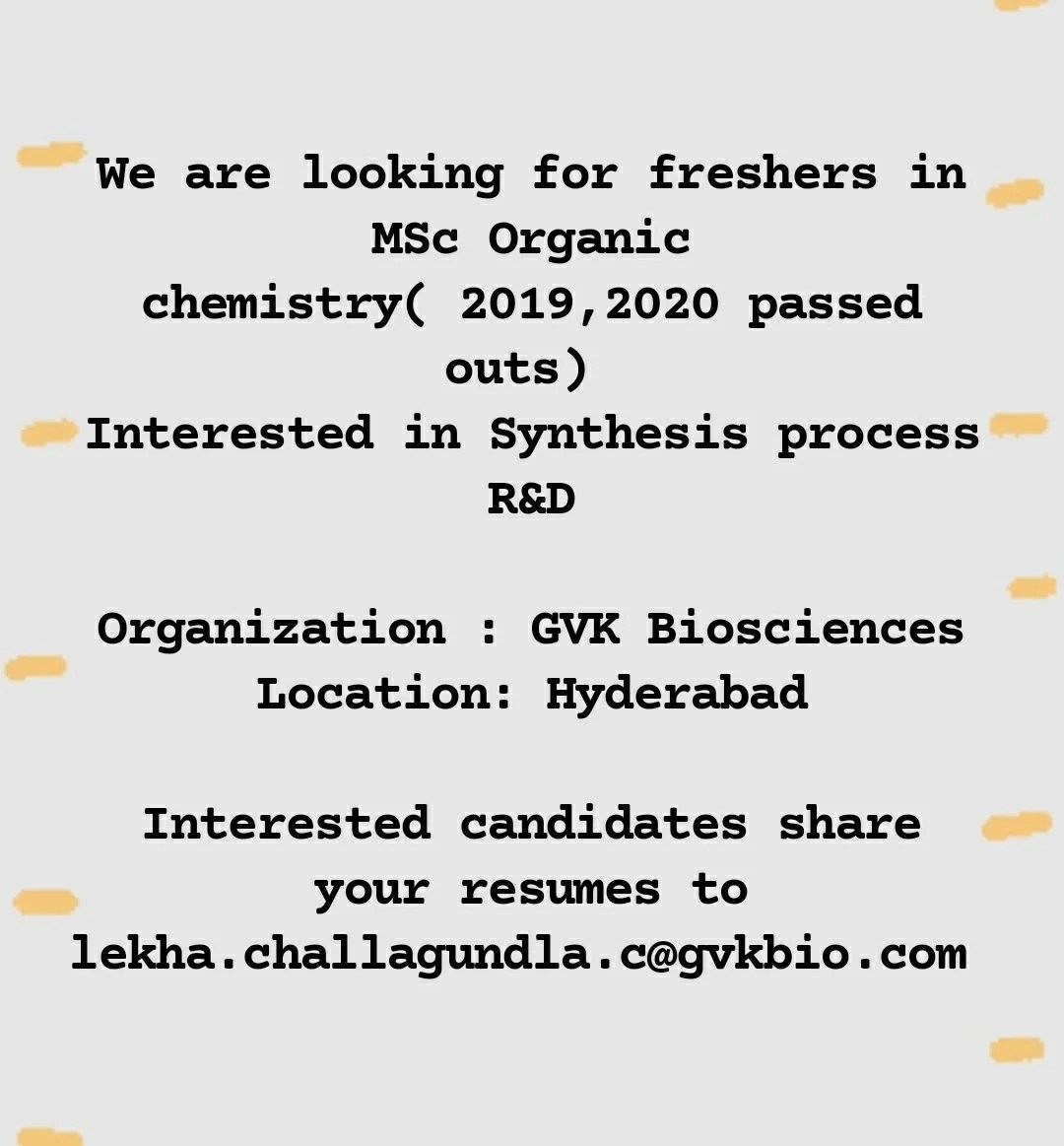 GVK BIO job for freshers Pharma Dekho