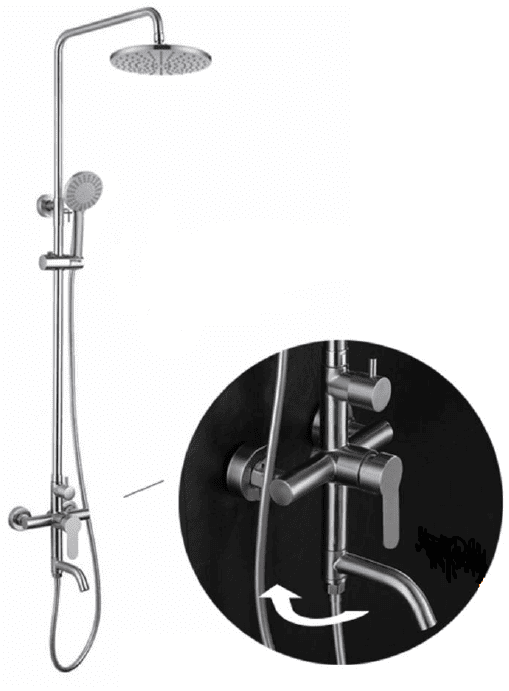 ZAFFIRO PRS5207.11SS RAIN SHOWER SET STAINLESS STEEL SATIN PH Bathroom