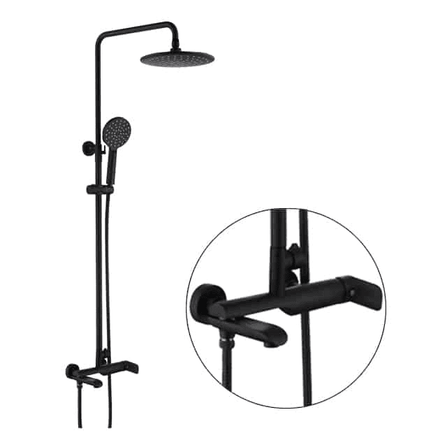 ZAFFIRO PRS1107.33BK RAIN SHOWER SET BLACK PH Bathroom