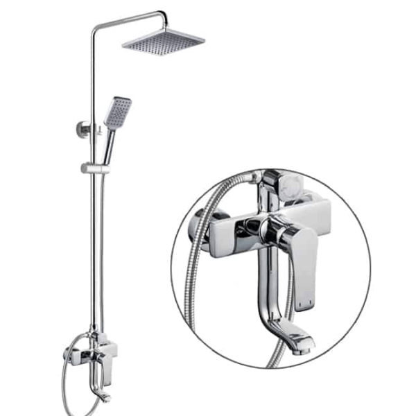 ZAFFIRO PRS1108.44BK RAIN SHOWER SET BLACK PH Bathroom