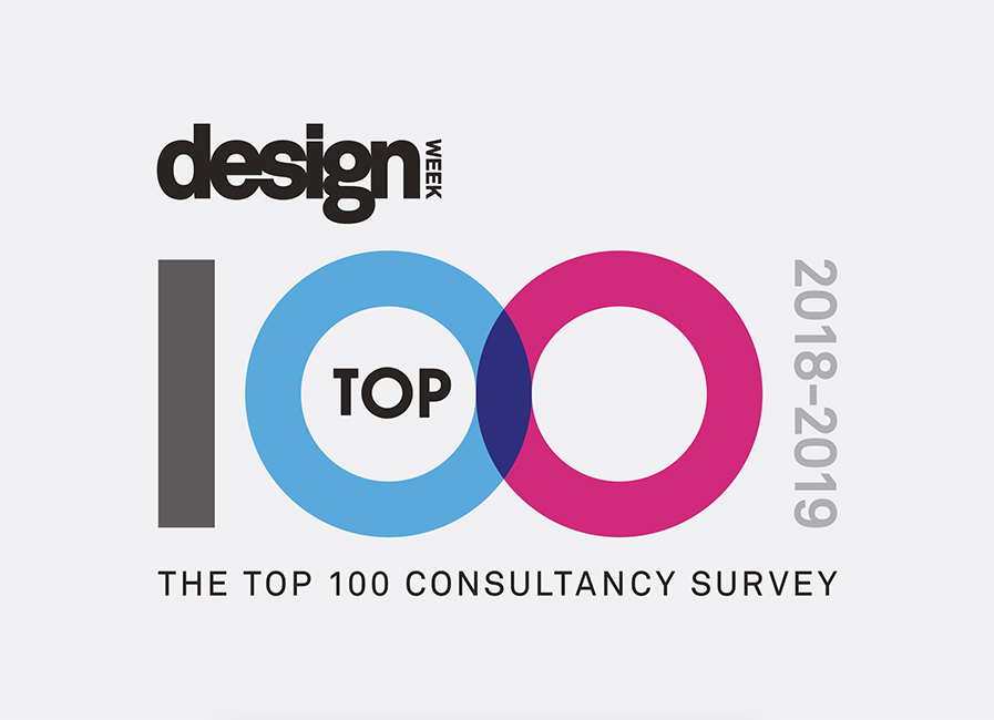 Proud to be one of the top 100 design consultancies in the UK