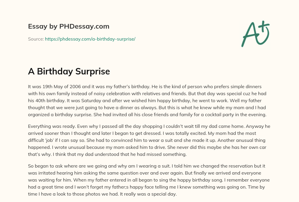 A Birthday Surprise