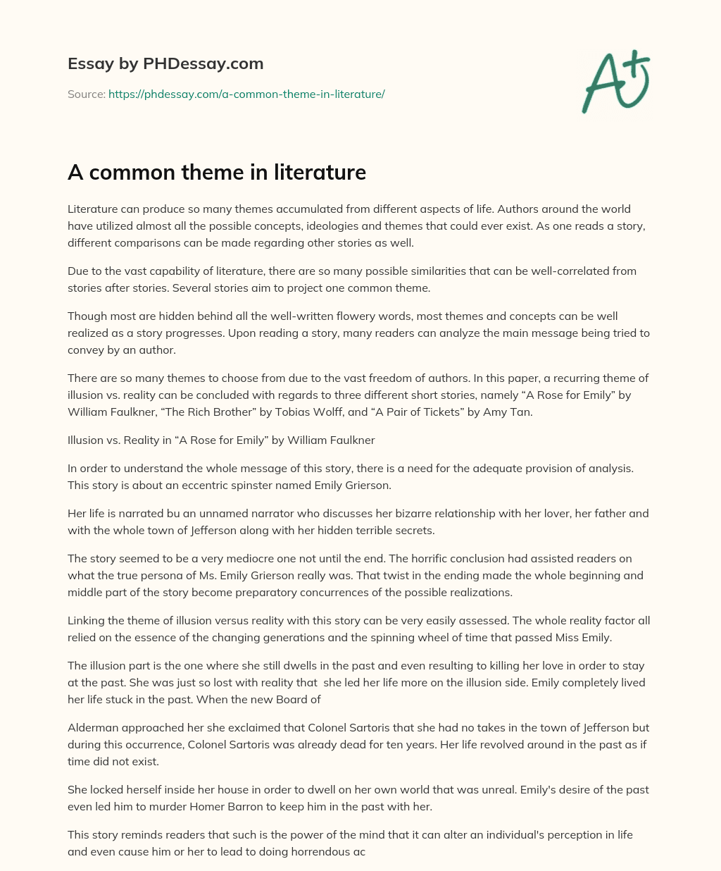 A common theme in literature