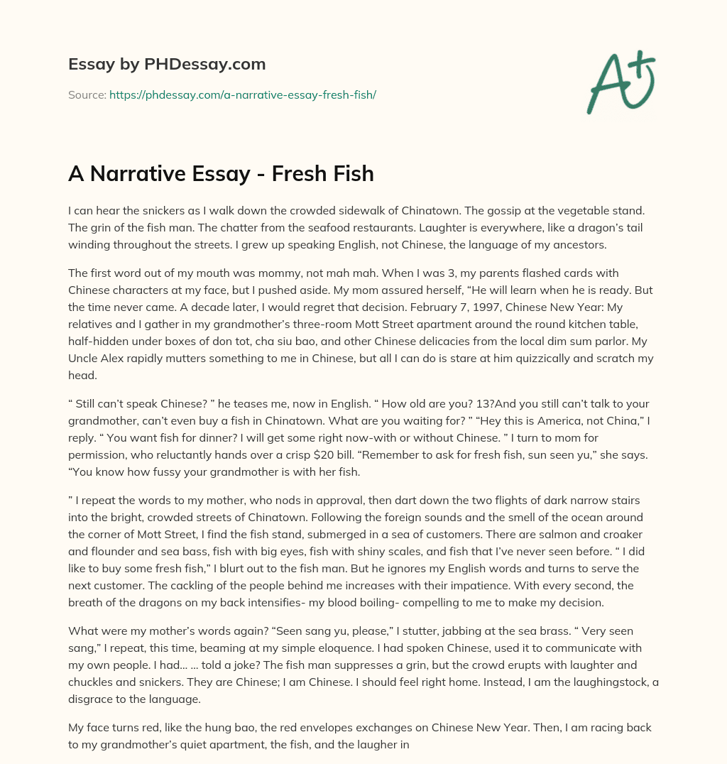 A Narrative Essay Fresh Fish