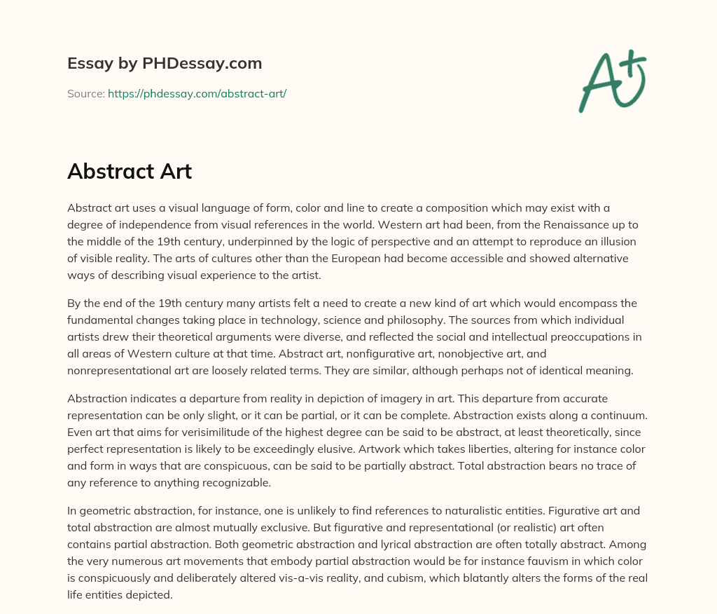 Abstract Art (300 Words)