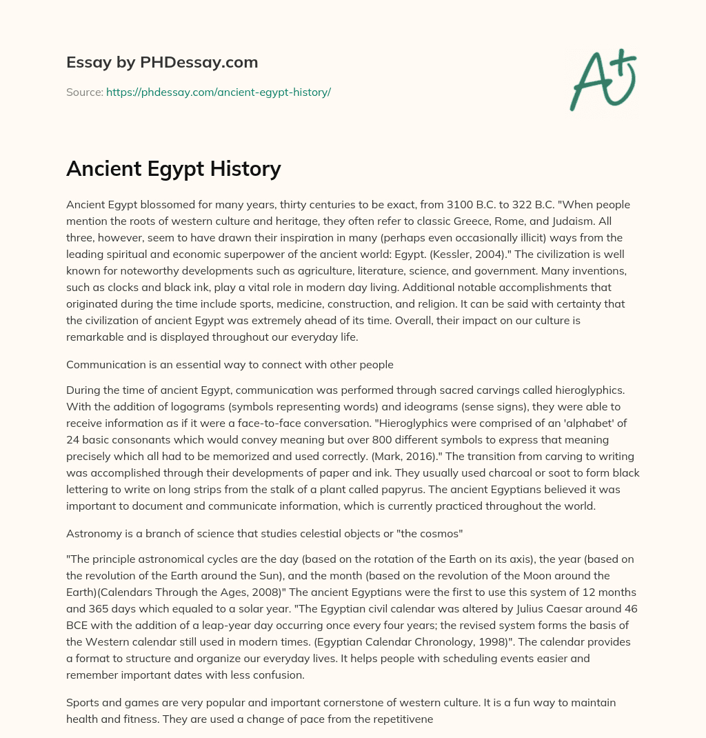 Ancient Egypt History