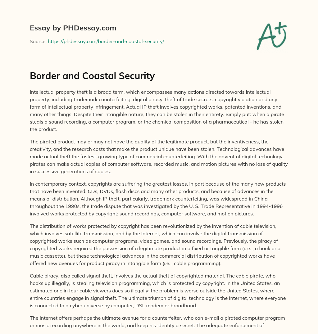 Border and Coastal Security