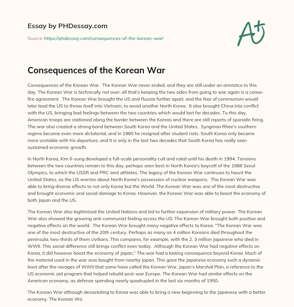 Consequences of the Korean War
