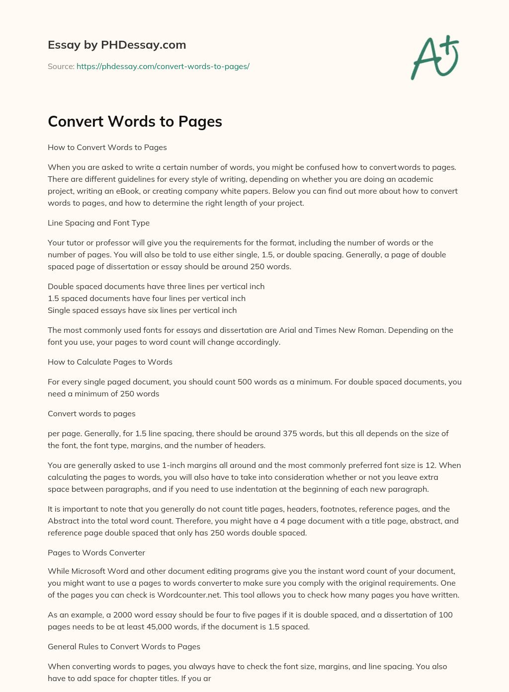 Convert Words to Pages