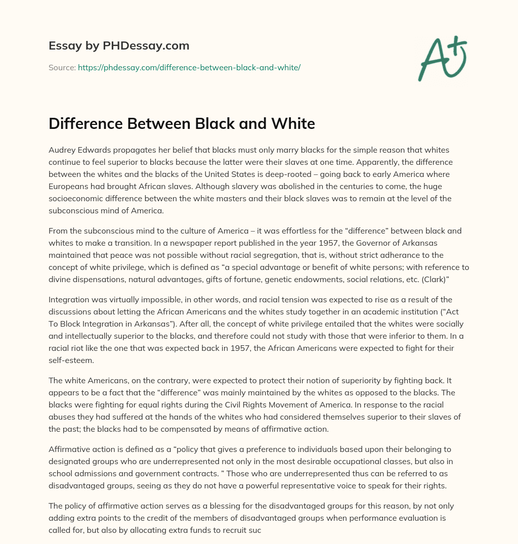 Difference Between Black and White