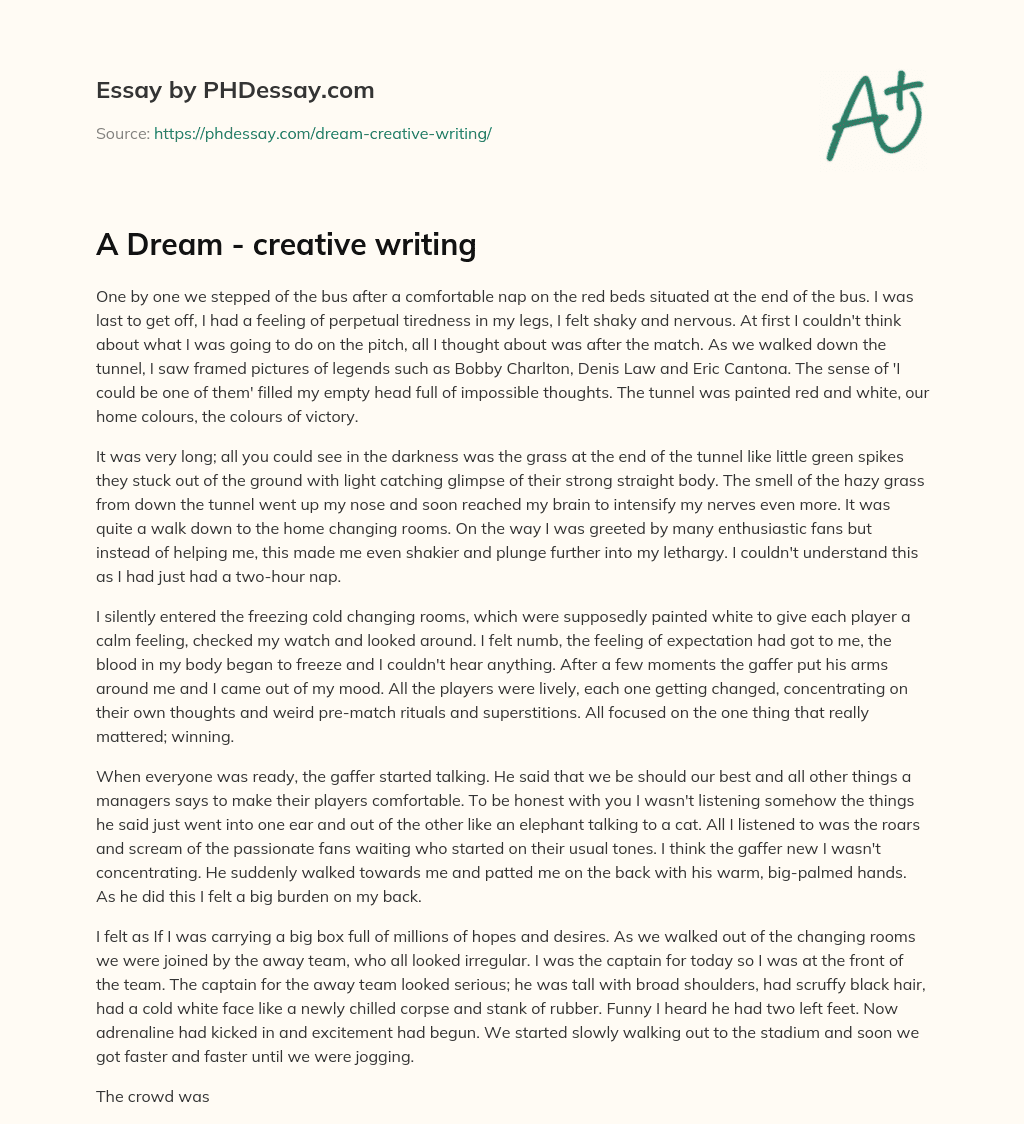 A Dream creative writing