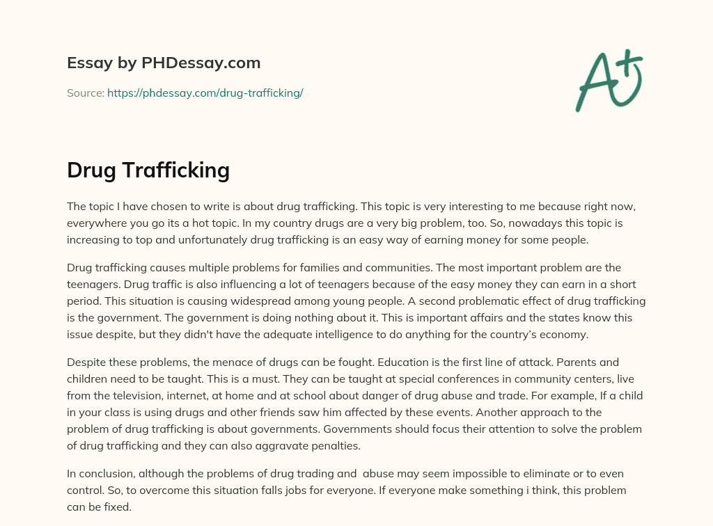 Drug Trafficking (300 Words)