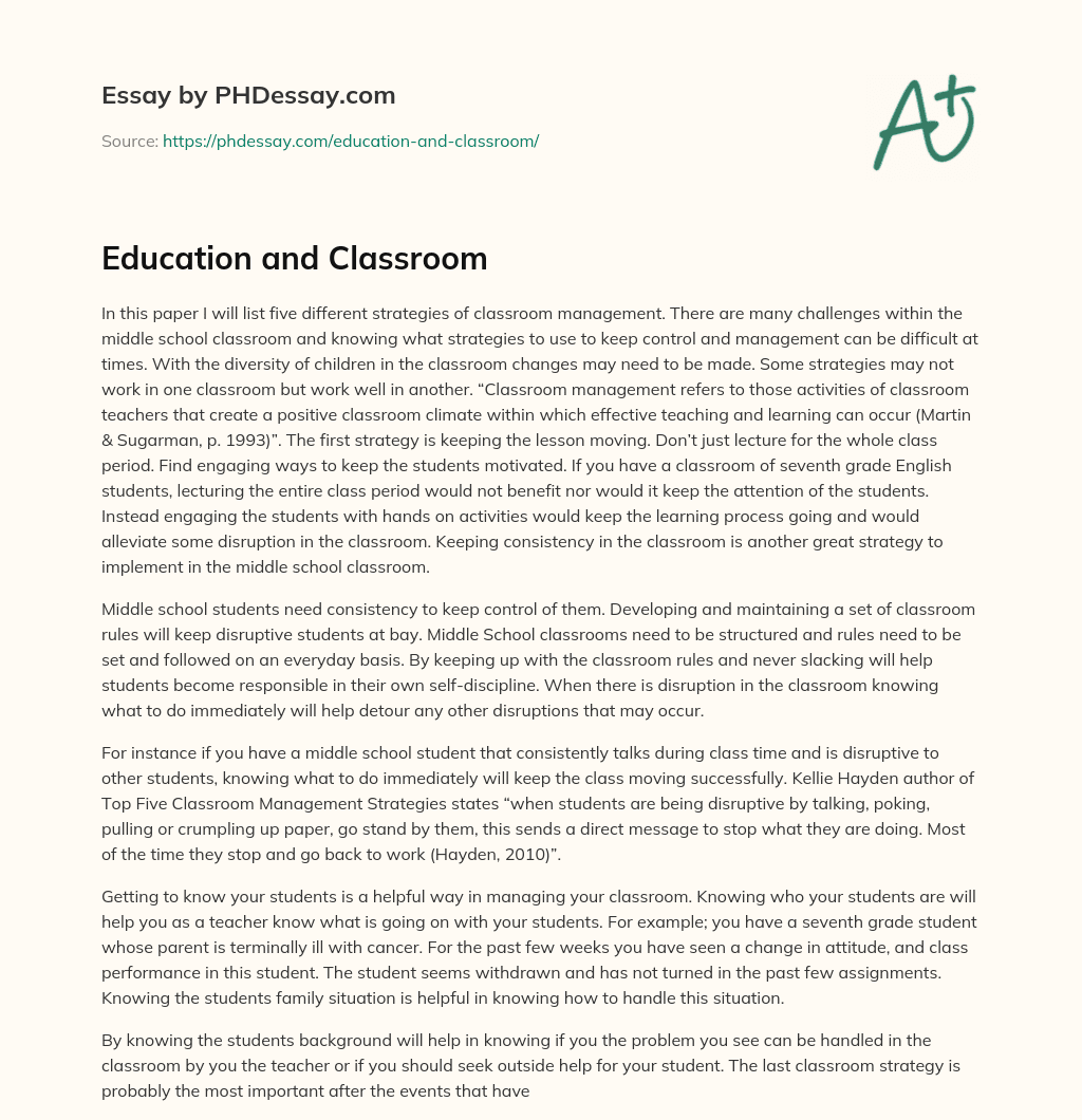 Education and Classroom
