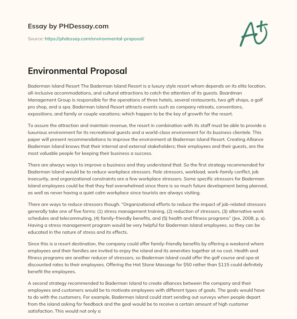 Environmental Proposal