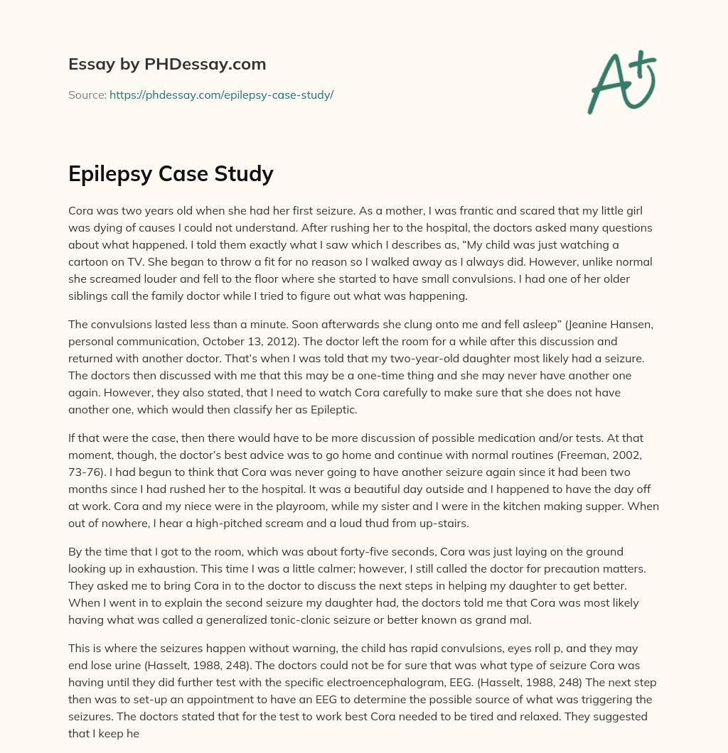 Epilepsy Case Study