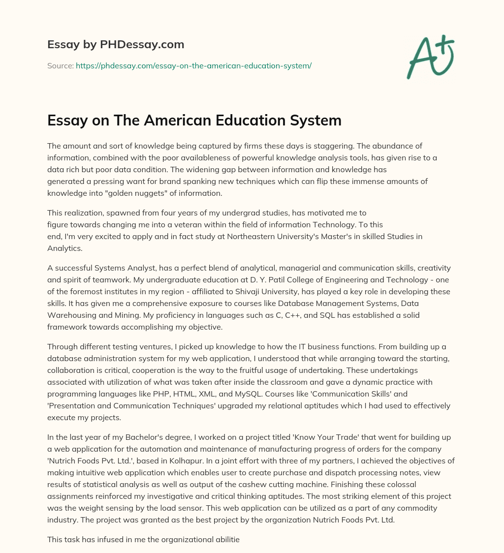 Essay on The American Education System