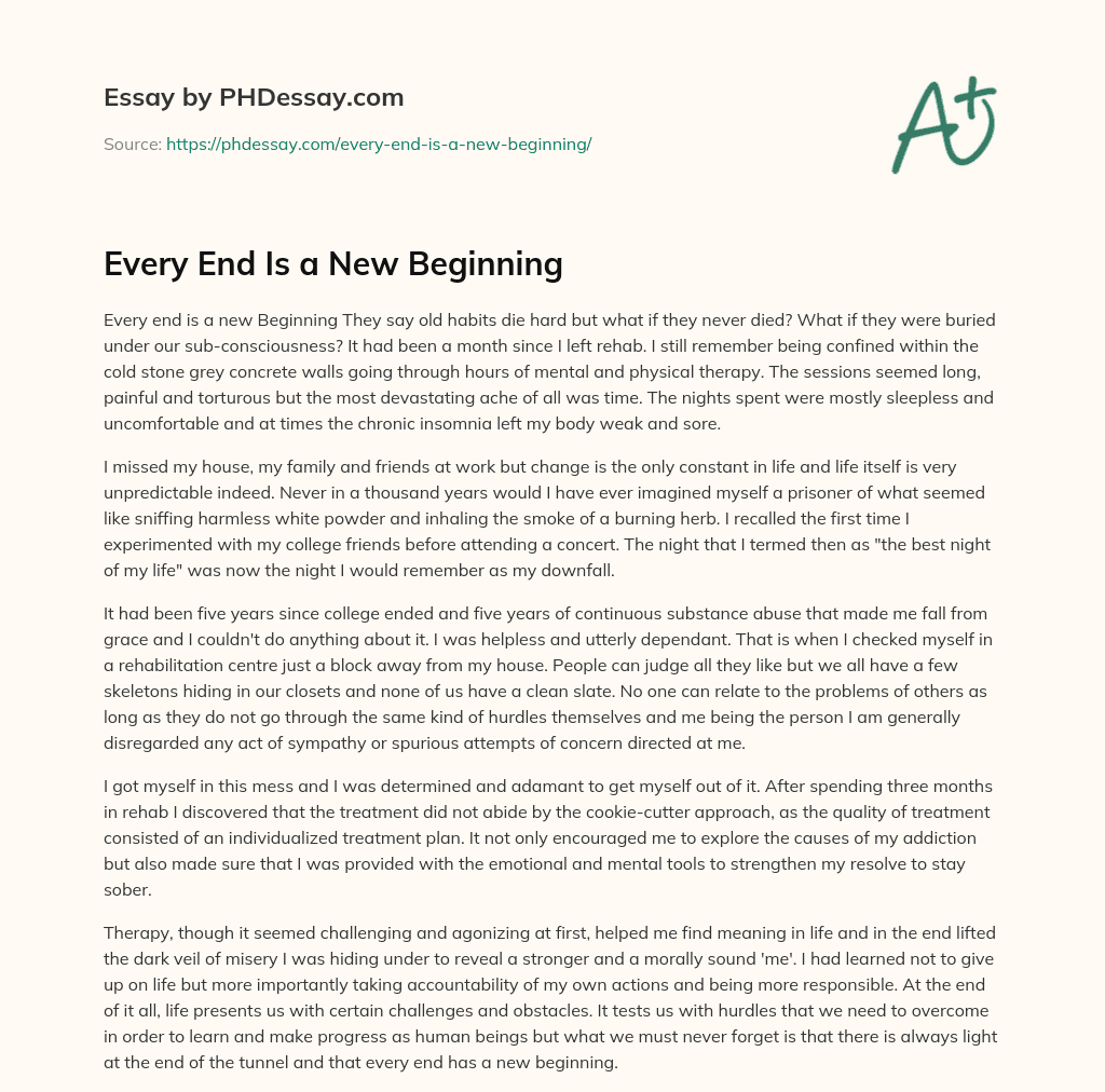Every End Is a New Beginning (500 Words)