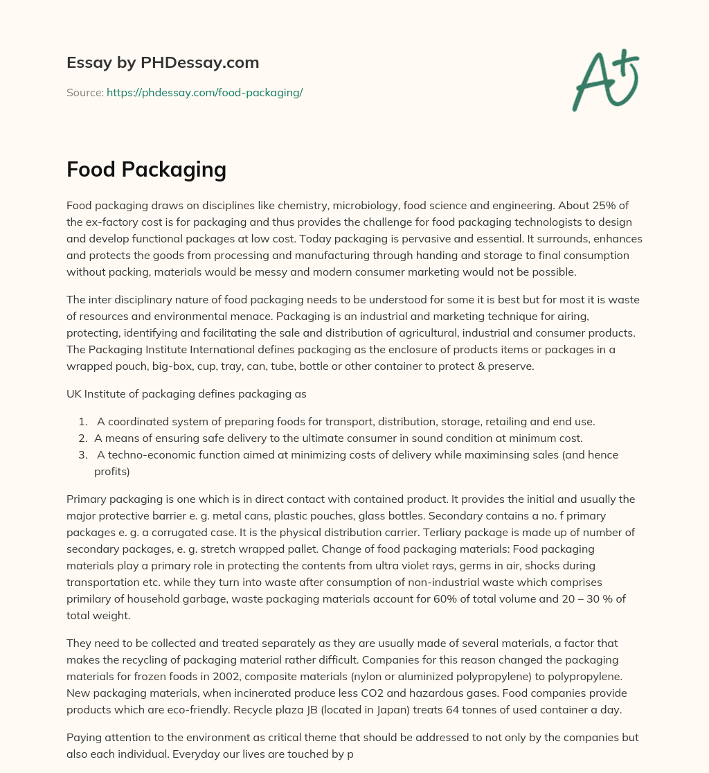 Food Packaging