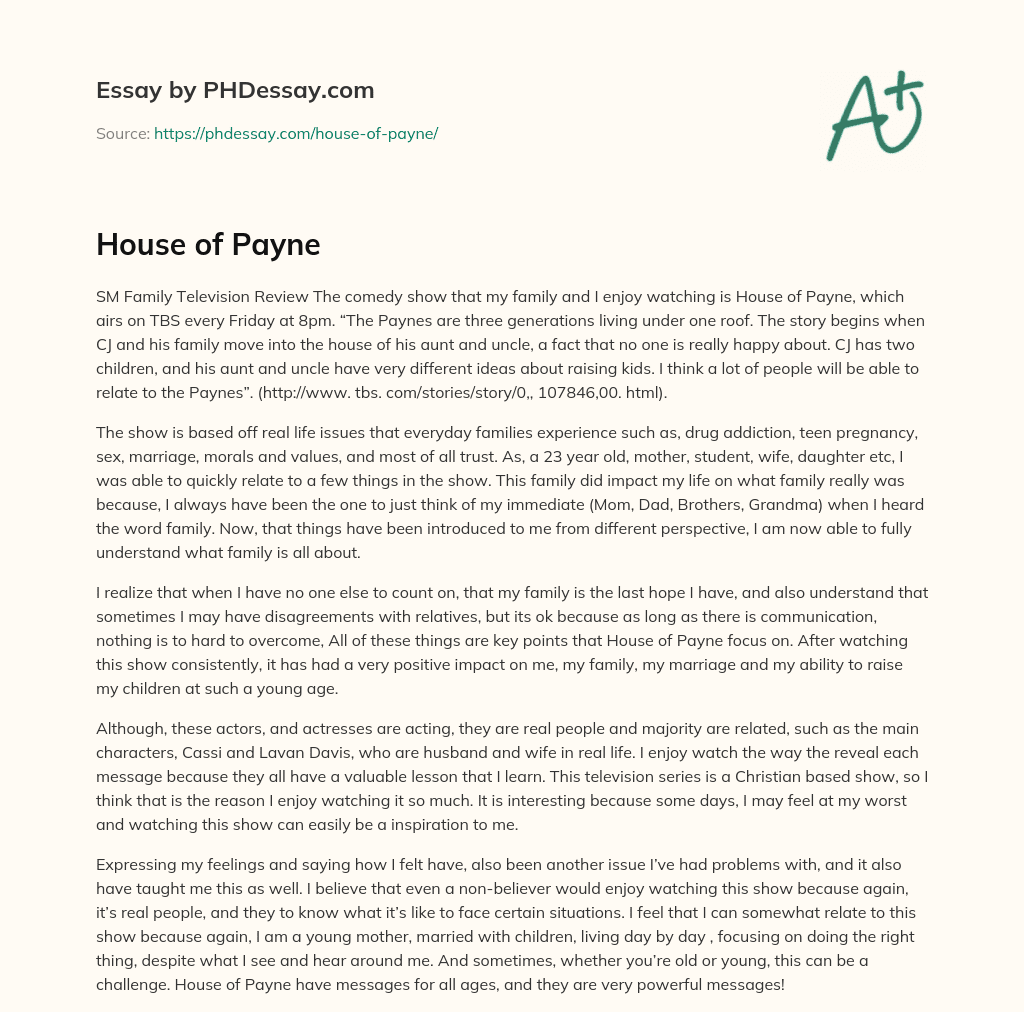 House of Payne (500 Words)