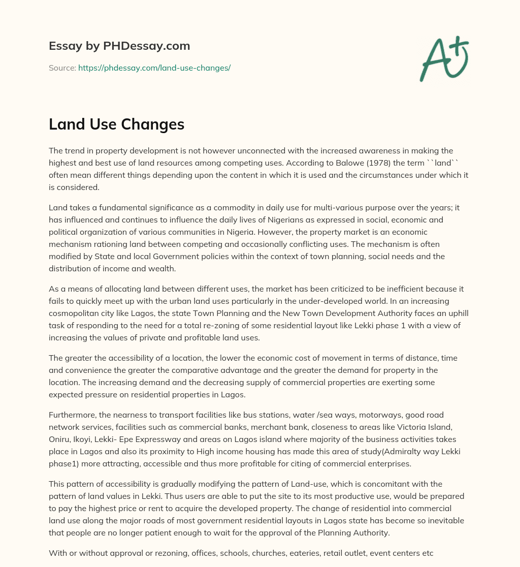 Land Use Changes